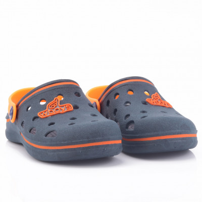 Babuche Infantil Wboys Pop Kids - Marinho/Laranja