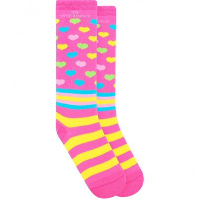 Bota Galocha Transparente Infantil e Meia Divertida De Coração WorldColors 