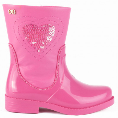Bota Infantil Feminina Cano Curto Coração Baby WorldColors - Pink New