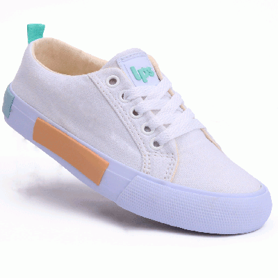 Tênis Feminino Casual De Lona LPS Fashion - Branco/verde Cha