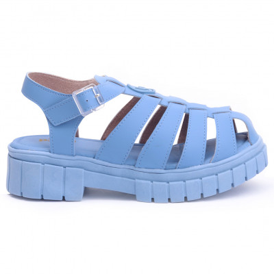 Sandália Fisherman Feminina Plataforma Tratorada WorldColors - Azul Jeans