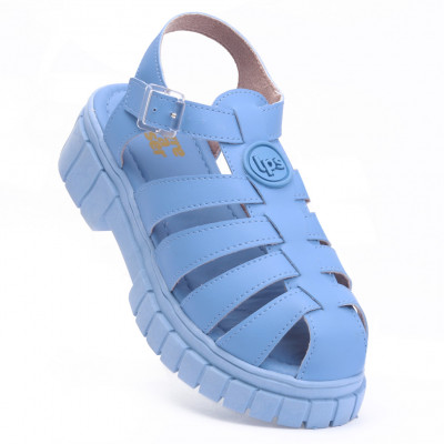 Sandália Fisherman Feminina Plataforma Tratorada WorldColors - Azul Jeans