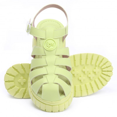 Sandália Fisherman Feminina Plataforma Tratorada WorldColors - Verde Neon 