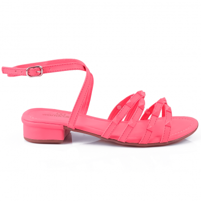 Sandália Infantil Feminina De Saltinho WorldColors Paris - Pitaya