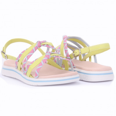 Sandália Infantil Feminina Papete WorldColors Bia - Multicolor