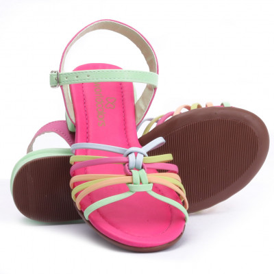 Sandália Infantil Feminina Saltinho WorldColors Paris - Azaleia/Multicolor