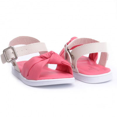Sandália Infantil Feminina WorldColors Belinha - Coral/Off White