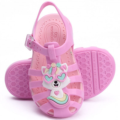 Sandália Infantil Feminina WorldColors Lilly Kids - Rosa Bale