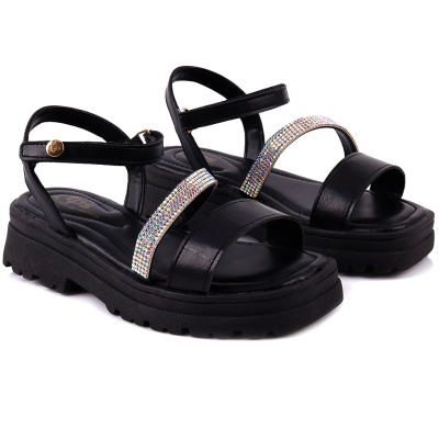 Sandália Papete Feminina Tratorada Gigi WorldColors - Preto