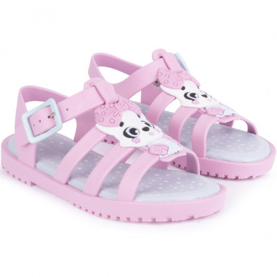 Sandália Papete Infantil Feminina Drops Fisherman Kids WorldColors - Rosa Bale/Azul Acqua