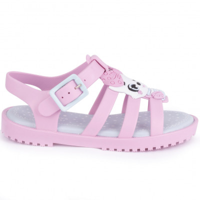 Sandália Papete Infantil Feminina Drops Fisherman Kids WorldColors - Rosa Bale/Azul Acqua