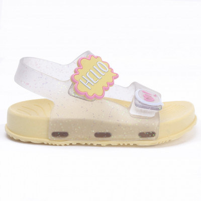 Sandália Papete Infantil Feminina Worldcolors Arco-iris - Gliter Furtacor/Amarelo