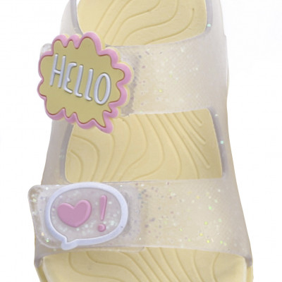 Sandália Papete Infantil Feminina Worldcolors Arco-iris - Gliter Furtacor/Amarelo