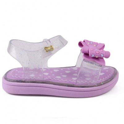 Sandália Papete Infantil Lolipop Com Laço WorldColors Baby - Gliter Furtacor/Lilas
