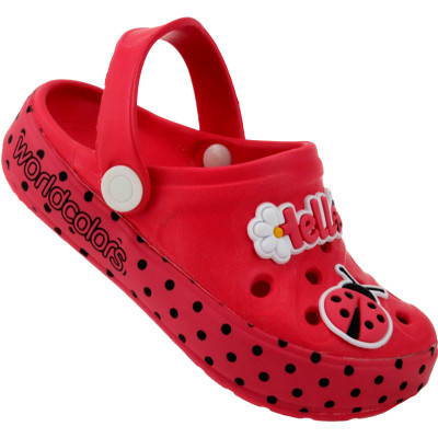 Babuche Infantil EVA Soft Worldcolors - Magenta/preto