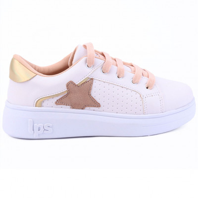 Tênis Feminino Lps Shine by WorldColors - Branco/Dourado