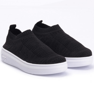 Tênis Feminino Slip On Knit Lps Shine - Preto