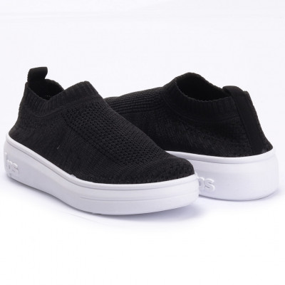 Tênis Feminino Slip On Knit Lps Shine - Preto