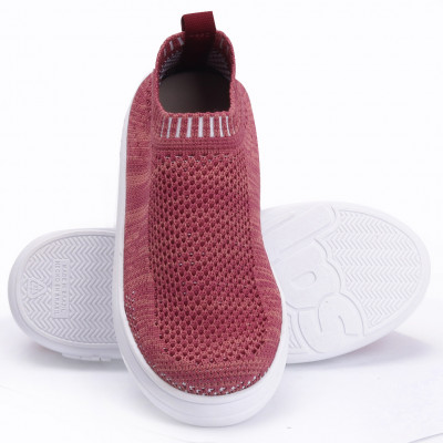 Tênis Feminino Slip On Knit Lps Shine - Vinho Mesclado