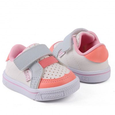 Tênis Infantil Feminino Bebê Confortável WorldColors Docinho - Multicolorido