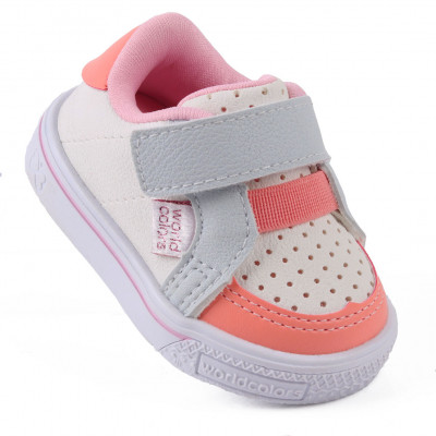 Tênis Infantil Feminino Bebê Confortável WorldColors Docinho - Multicolorido