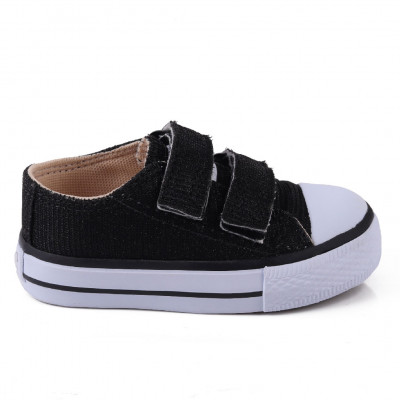 Tênis Infantil Feminino Com Gliter Star Baby Worldcolors - Preto Gliter