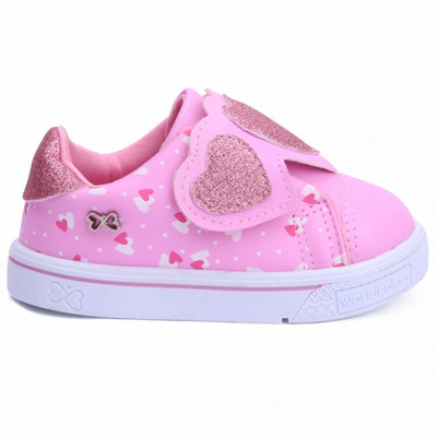 Tênis Infantil Feminino Coração WorldColors Docinho Baby - Rosa