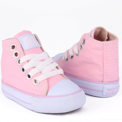 Tênis Infantil Feminino Star Baby Cano Médio Worldcolors - Rosa