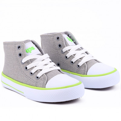 Tênis Feminino Cano Médio LPS STAR BY WorldColors - Gelo/Verde Fluor