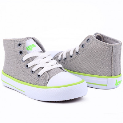 Tênis Feminino Cano Médio LPS STAR BY WorldColors - Gelo/Verde Fluor