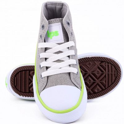 Tênis Feminino Cano Médio LPS STAR BY WorldColors - Gelo/Verde Fluor