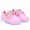 Tênis Infantil Feminino Com Led WorldColors Star Light - Rosa