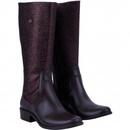 Bota Montaria Infantil Feminina com Glitter Lolita Kids WorldColors - Cafe