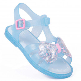 Sandália Infantil Feminina WorldColors Alice Kids - Azul Acqua Gliter