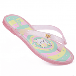 Chinelo Infantil Feminino Acolchoado Sol Kids WorldColors - Rosa Gliter