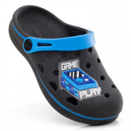 Babuche Infantil Masculino Gamer Wboys - Preto/azul Oceano