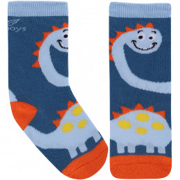 Meia Cano Longo Infantil WorldColors Baby - Royal/laranja (Tam 17 a 22)