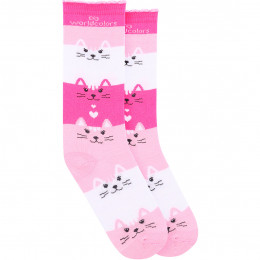 Meia Cano Longo Infantl WorldColors Kids Pink/rosa (Tam 30 a36)
