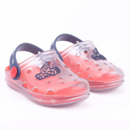 Babuche Infantil Wboys Pop Clear Baby - Transparente/Marinho/Vermelho