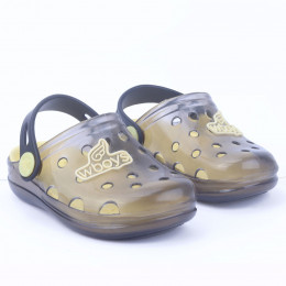 Babuche Infantil Wboys Pop Clear Baby - Preto Translucido/Amarelo BB