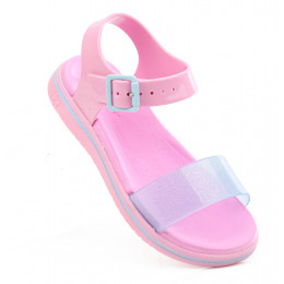 Sandalia Papete Infantil Manu - Rosa/azul Acqua Gliter