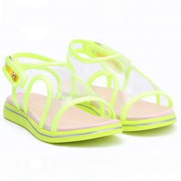 Sandália Papete Infantil Feminina WorldColors Bia - Amarelo Neon