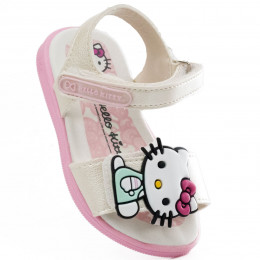 Sandália Infantil Hello Kitty baby by WorldColors - Off White/rosa