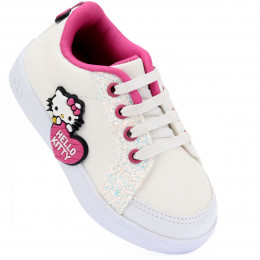 Tênis Infantil Feminino Hello Kitty by WorldColors - Branco/Pink