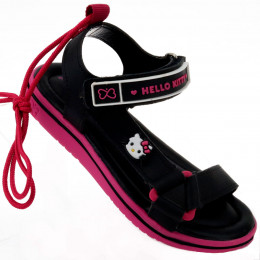 Sandália Papete Hello Kitty by WorldColors- Preto/pink