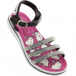 Sandália Infantil Hello Kitty by WorldColors - Preto/pink