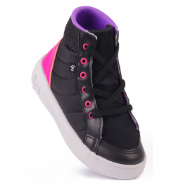 Tênis Feminino Casual Cano Médio WorldColors Lps Shine - Preto-pink