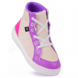 Tênis Feminino Casual Cano Médio WorldColors Lps Shine - Off White/multicolorido