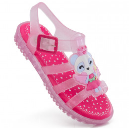 Sandália Papete Infantil Feminina Drops Fisherman Kids WorldColors - Rosa Gliter/pink