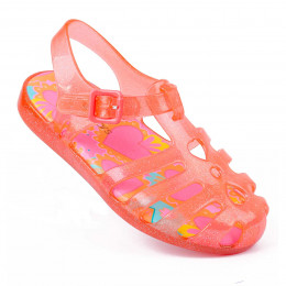 Sandália Infantil WorldColors Lilly Kids - Salmao Flower Gliter